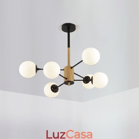 Luminária pendente Magic Bean criativa nórdica de madeira Luminária pendente Magic Bean criativa nórdica de madeira