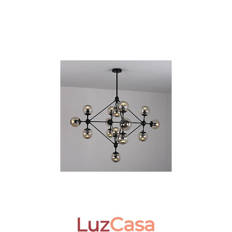 Lustre 15 Luzes Bola De Vidro Luzes Retro Ao Ar Livre Garagem Metal