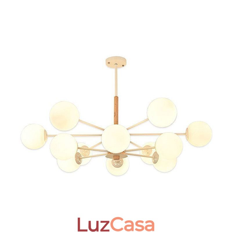 Luminária pendente Magic Bean criativa nórdica de madeira