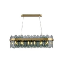 Luminária pendente de vidro minimalista, cor única, retangular, ilha de luz de teto