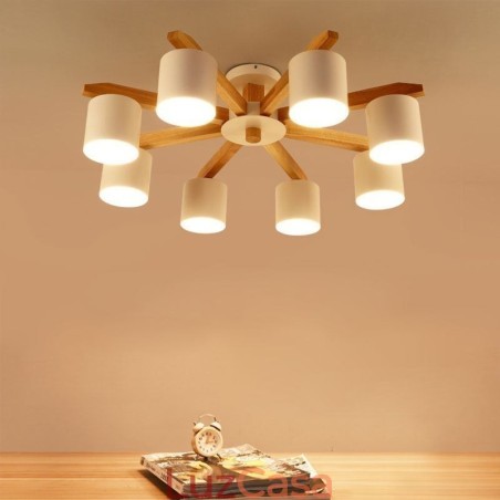 Luminária pendente nórdica de tronco Macaron