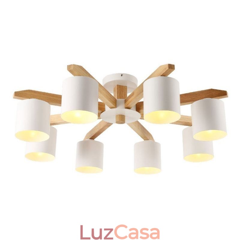 Luminária pendente nórdica de tronco Macaron