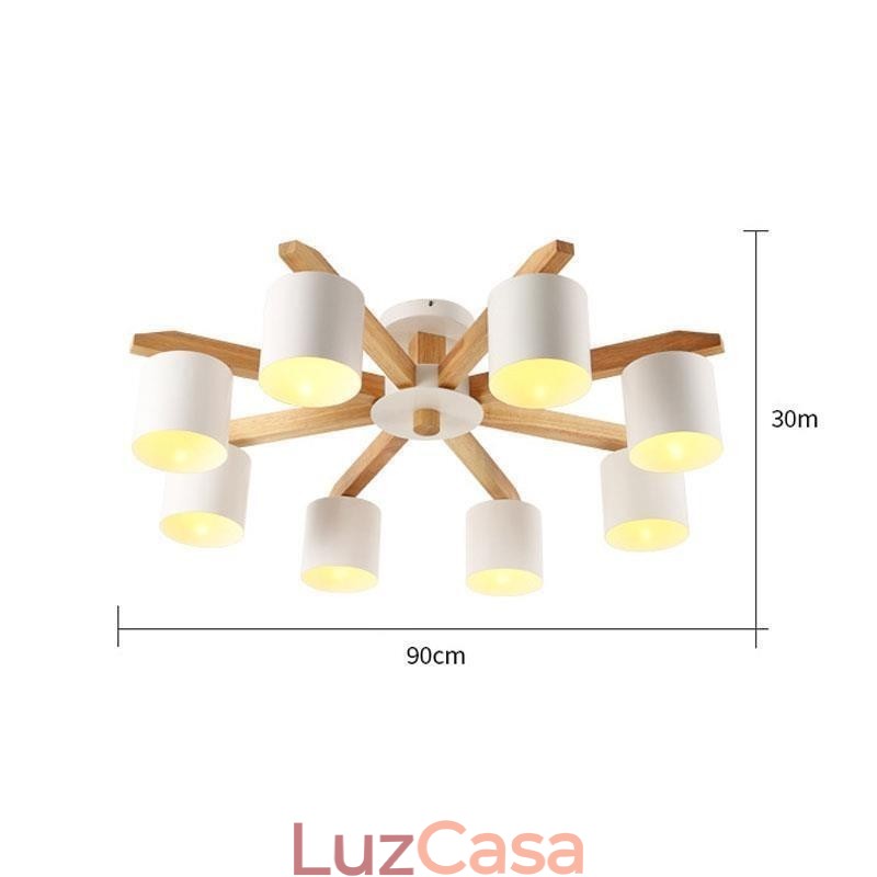 Luminária pendente nórdica de tronco Macaron