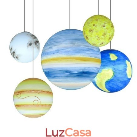 Luminária pendente Nordic Planet Design Lustre exclusivo com planetas do sistema solar