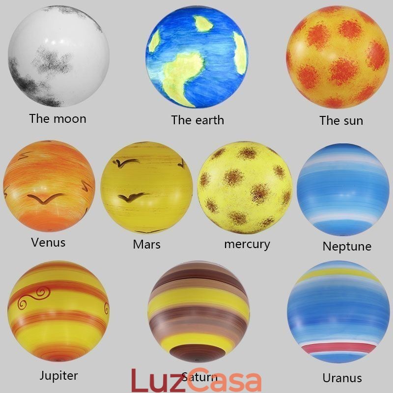 Luminária pendente Nordic Planet Design Lustre exclusivo com planetas do sistema solar