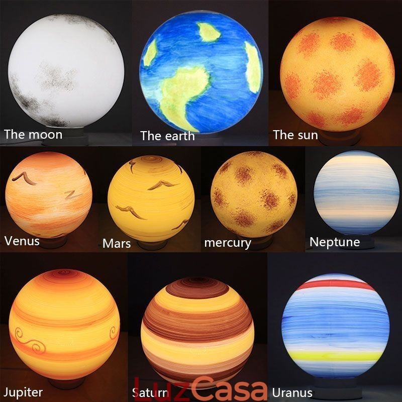 Luminária pendente Nordic Planet Design Lustre exclusivo com planetas do sistema solar