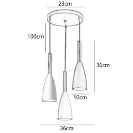 Luminária pendente simples e moderna com três luzes, luminária criativa de alumínio para café