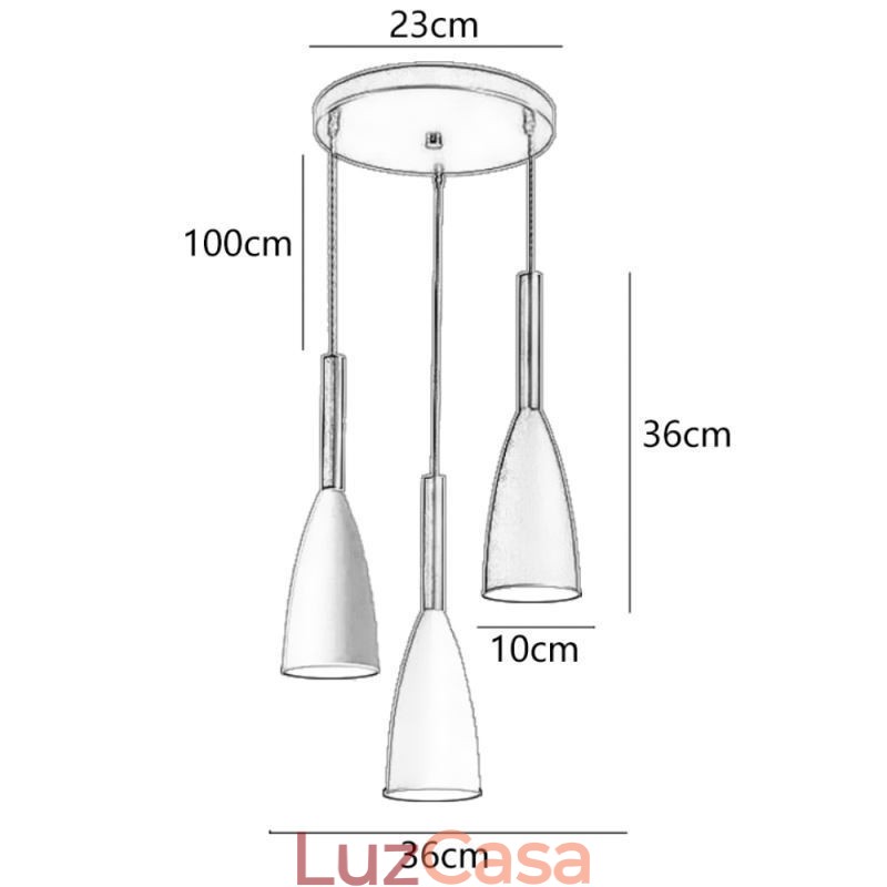 Luminária pendente simples e moderna com três luzes, luminária criativa de alumínio para café