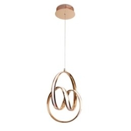 Luminária pendente minimalista moderna com torção circular única e luminária de ilha