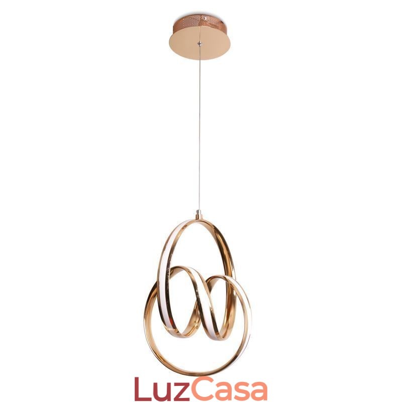 Luminária pendente minimalista moderna com torção circular única e luminária de ilha