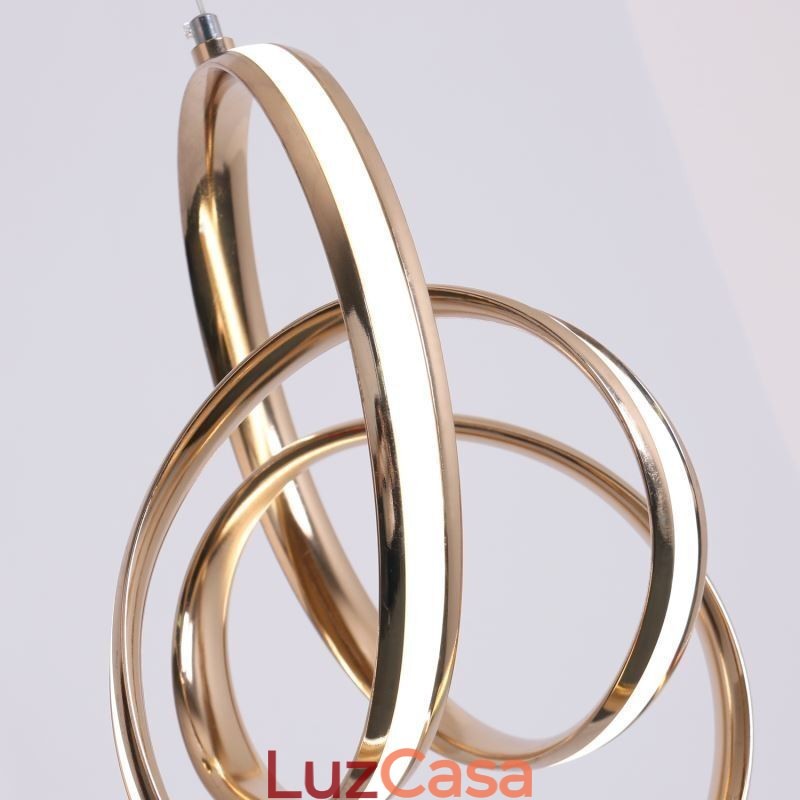 Luminária pendente minimalista moderna com torção circular única e luminária de ilha