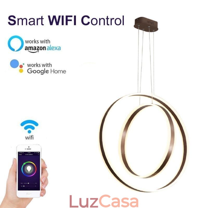 Luminária pendente nórdica em acrílico em formato de anel