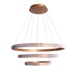 Luminária pendente moderna acrílica 3 anéis lâmpada 80+60+40cm