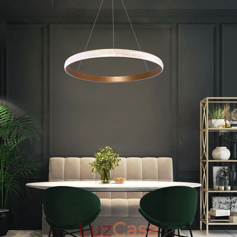 Luminária pendente de anel Luminária minimalista em acrílico