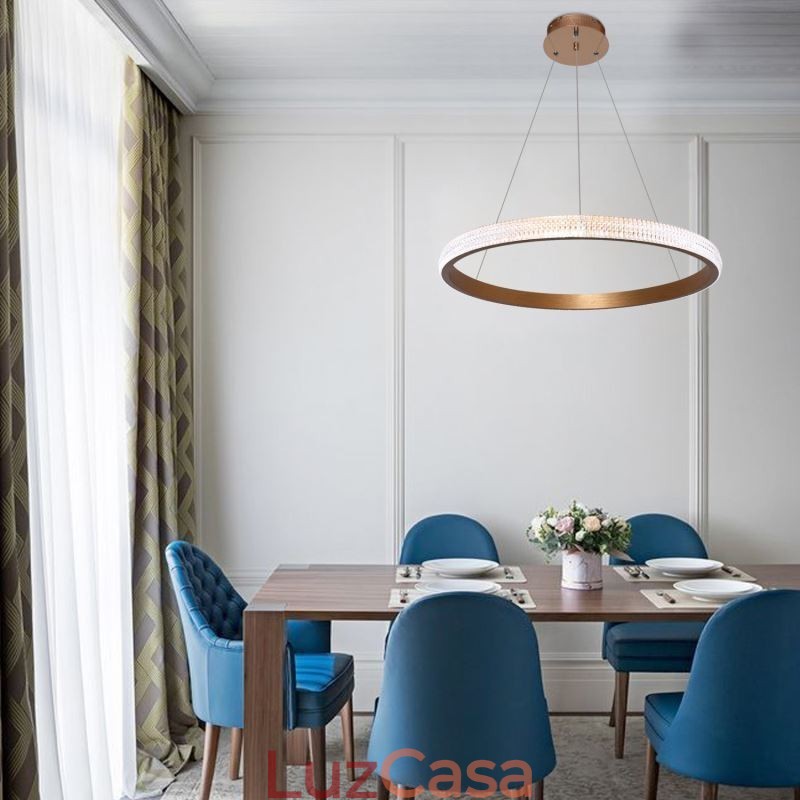 Luminária pendente de anel Luminária minimalista em acrílico