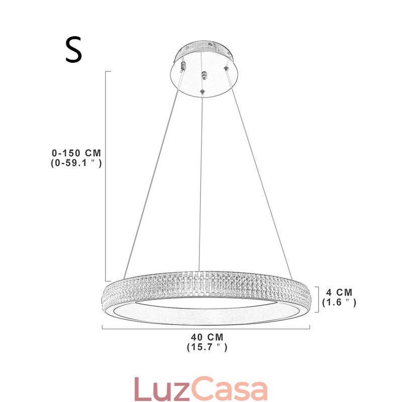 Luminária pendente de anel Luminária minimalista em acrílico