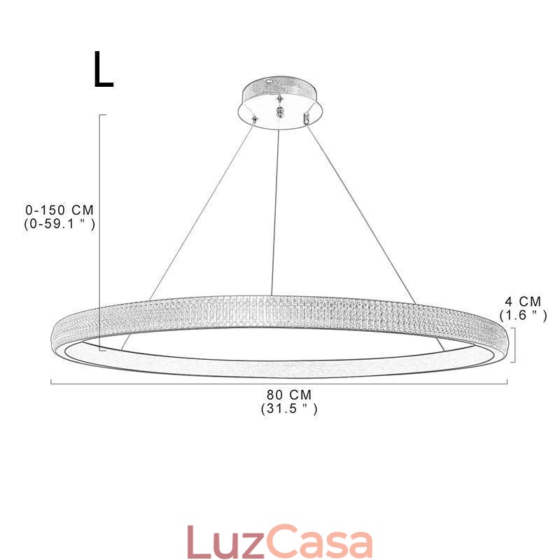 Luminária pendente de anel Luminária minimalista em acrílico