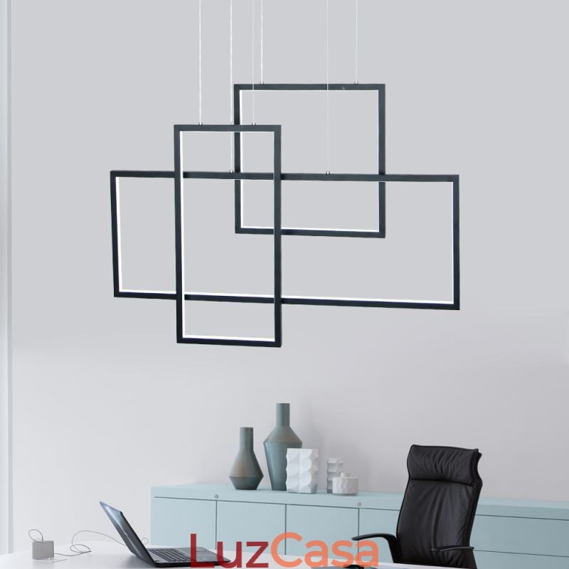 Luminária pendente nórdica Luminária pendente quadrada geométrica
