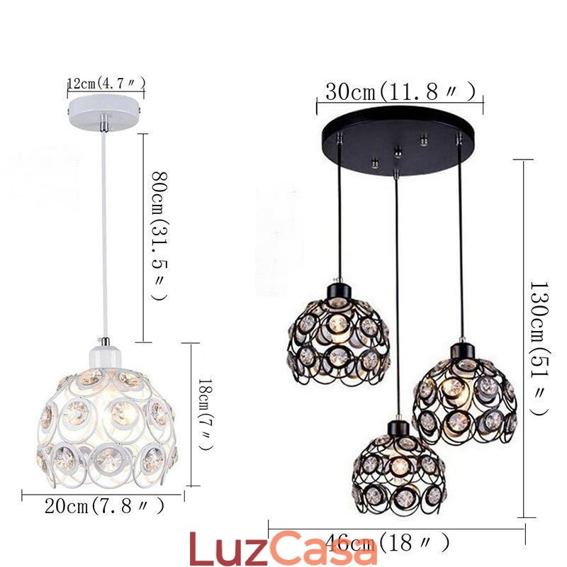 Ideias de ilha para luminária pendente de ferro com cristal oco
