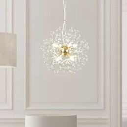 Lustre pendente de cristal dente-de-leão elegante