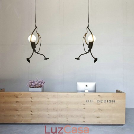 Luminária pendente moderna e simples em forma de homenzinho, luminária criativa Luminária pendente moderna e simples em forma de homenzinho, luminária criativa