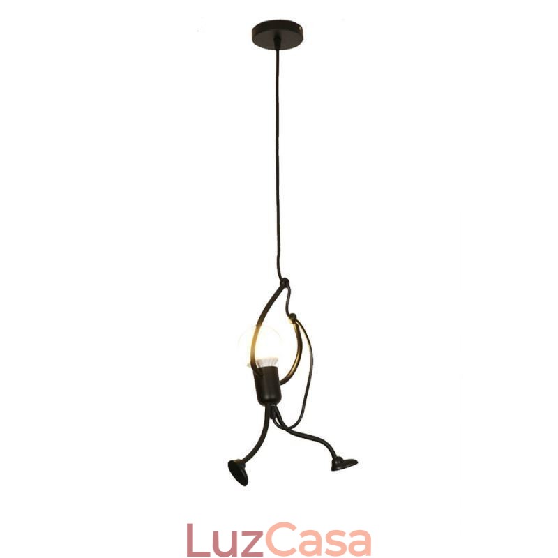 Luminária pendente moderna e simples em forma de homenzinho, luminária criativa