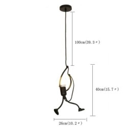 Luminária pendente moderna e simples em forma de homenzinho, luminária criativa