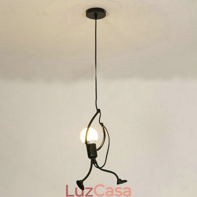 Luminária pendente moderna e simples em forma de homenzinho, luminária criativa