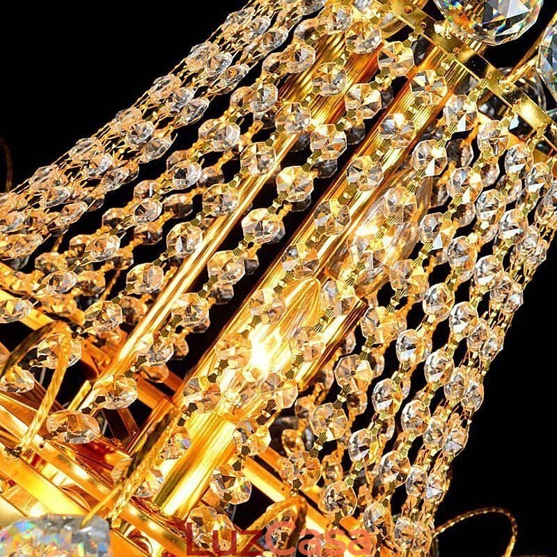 Lustre de cristal europeu com pingente longo