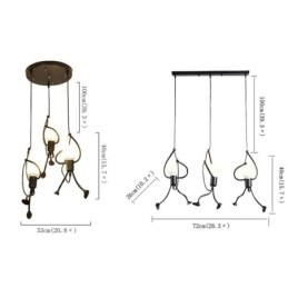 Luminária pendente moderna, criativa, em forma de homenzinho, luminária individual para casa