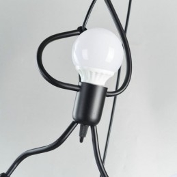 Luminária pendente moderna, criativa, em forma de homenzinho, luminária individual para casa
