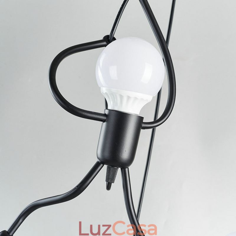 Luminária pendente moderna, criativa, em forma de homenzinho, luminária individual para casa