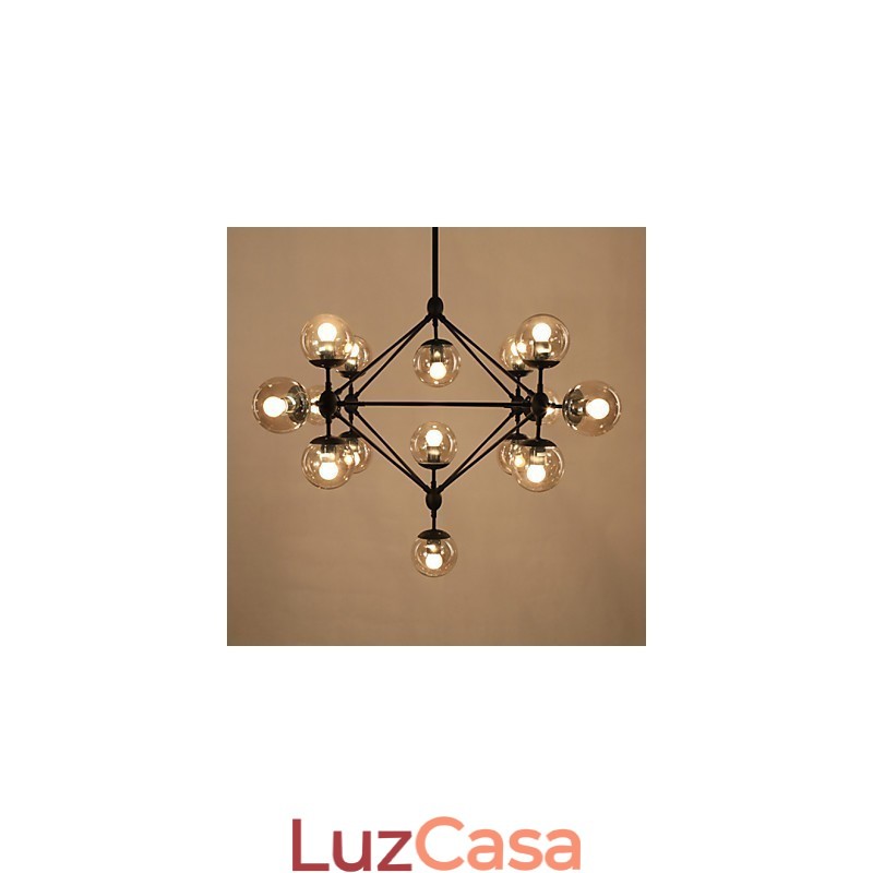 Lustre 15 Luzes Bola De Vidro Luzes Retro Ao Ar Livre Garagem Metal