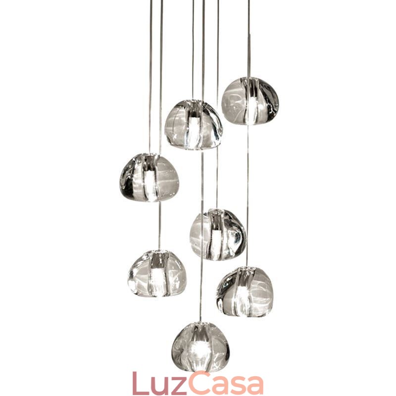 Luminária pendente moderna de cristal, abajur de cristal exclusivo, escada duplex