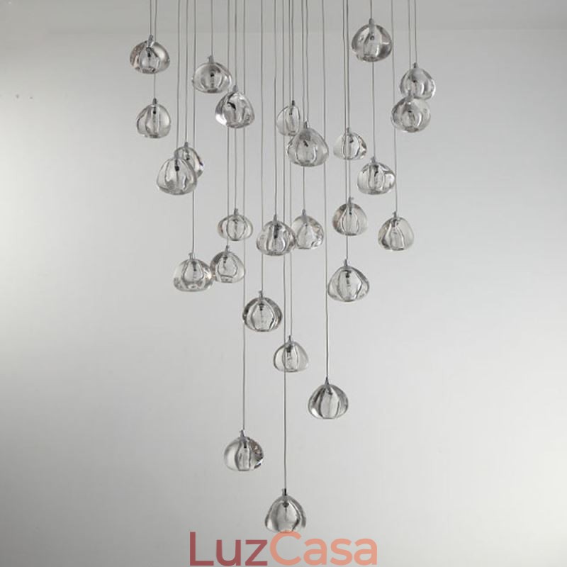 Luminária pendente moderna de cristal, abajur de cristal exclusivo, escada duplex