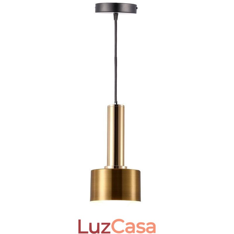 Luminária pendente moderna e simples em formato de cilindro, luminária de alumínio