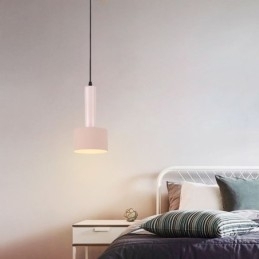 Luminária pendente moderna e simples em formato de cilindro, luminária de alumínio