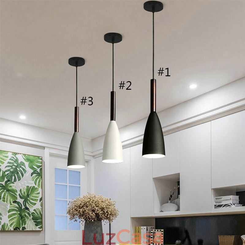 Luminária pendente moderna, design especial e simples, lâmpada de luz