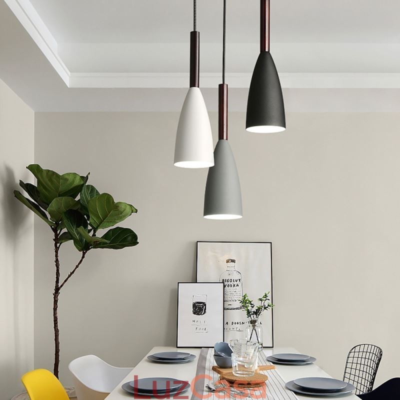 Luminária pendente moderna, design especial e simples, lâmpada de luz
