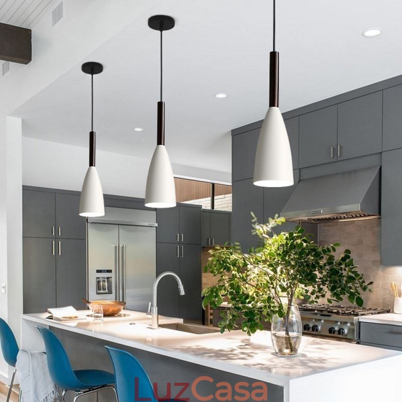 Luminária pendente moderna, design especial e simples, lâmpada de luz