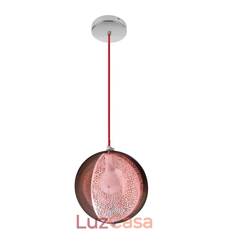 Moderno Rose Gold Pendant Light Half Round Glass Lamp Abajur Luz Decorativa Café