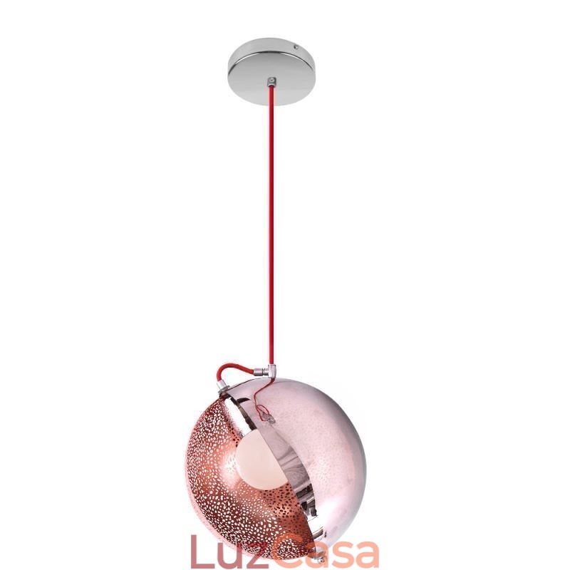 Moderno Rose Gold Pendant Light Half Round Glass Lamp Abajur Luz Decorativa Café