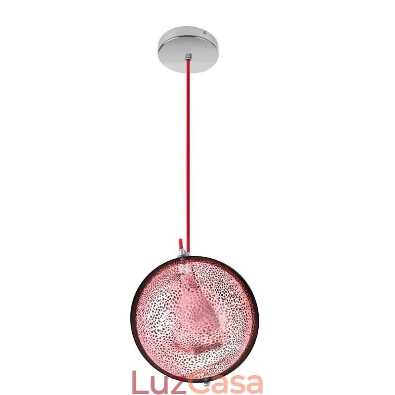 Moderno Rose Gold Pendant Light Half Round Glass Lamp Abajur Luz Decorativa Café