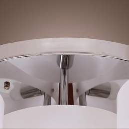 Lustre moderno contemporâneo de metal cromado com montagem embutida