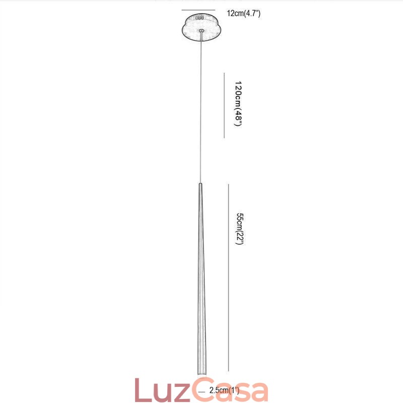 Luminária pendente contemporânea em formato de cilindro, luminária de chuva de meteoros