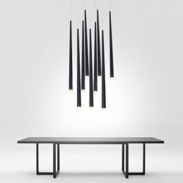 Luminária pendente contemporânea em formato de cilindro, luminária de chuva de meteoros