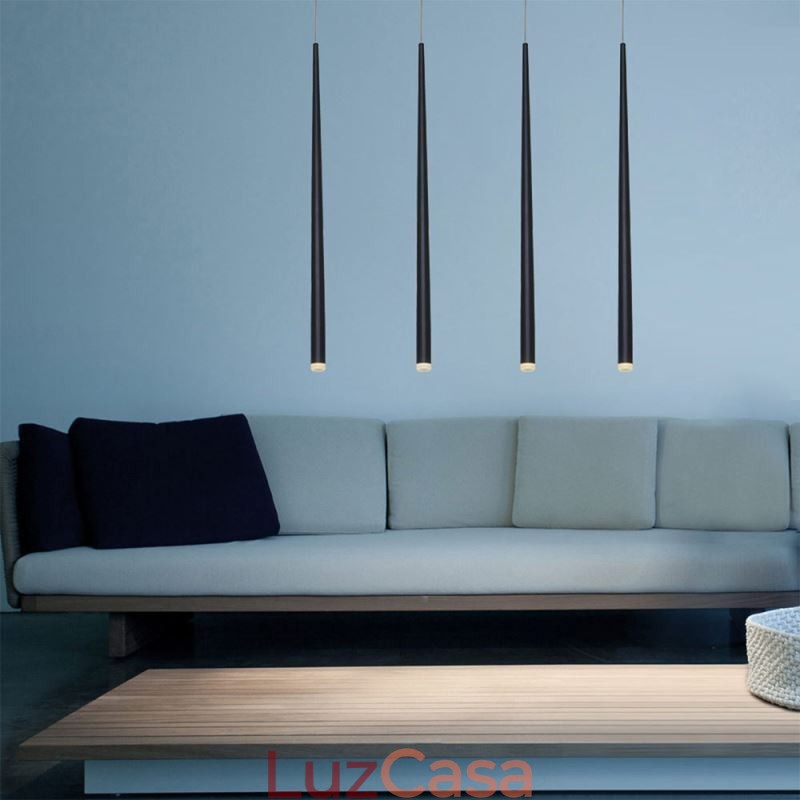 Luminária pendente contemporânea em formato de cilindro, luminária de chuva de meteoros