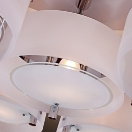 Lustre moderno contemporâneo de metal cromado com montagem embutida