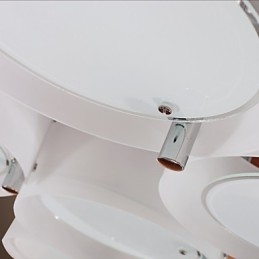 Lustre moderno contemporâneo de metal cromado com montagem embutida