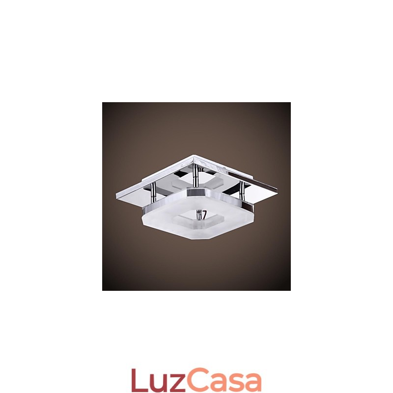 Acrílico Flush Mount 1 luz Moderno Acrílico Galvanoplastia Aço Inoxidável